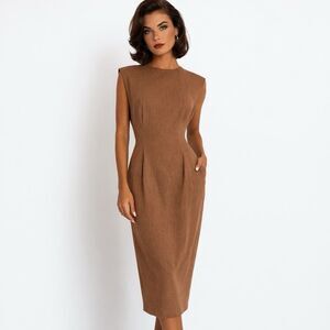 VTG 60s Nelly de Grab Elegant Midi Dress Sz 16 Wiggle Bombshell Fitted